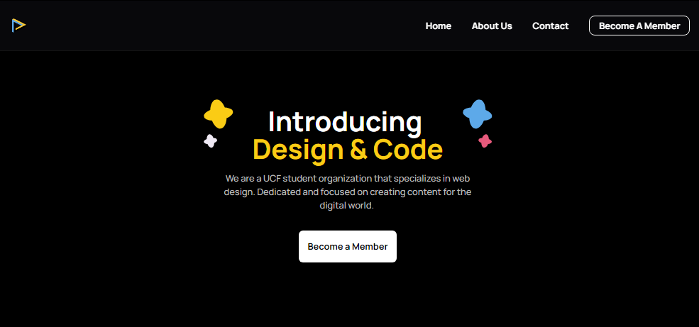 screenshot of design and code home page